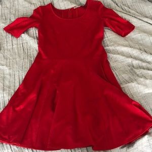 Apple Red Scoop Neck Dress